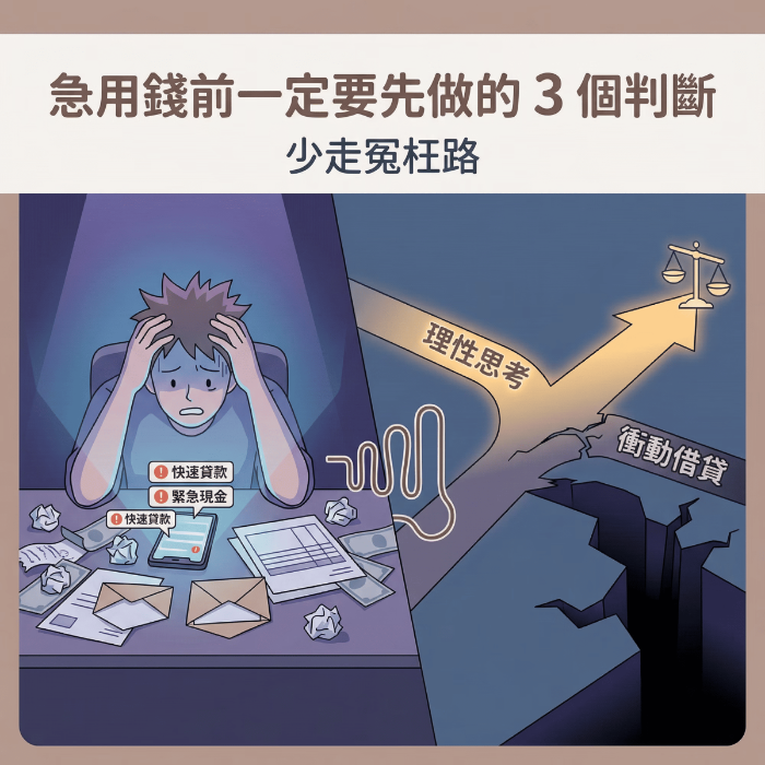 急用錢前一定要先做的 3 個判斷，少走冤枉路