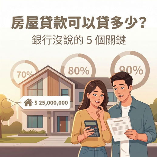 房屋可以貸多少?銀行沒說的5個關鍵要素