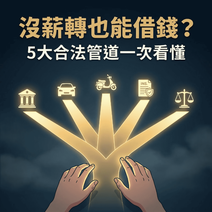 沒薪轉可以借錢的5大合法方式(哪一種最適合你)