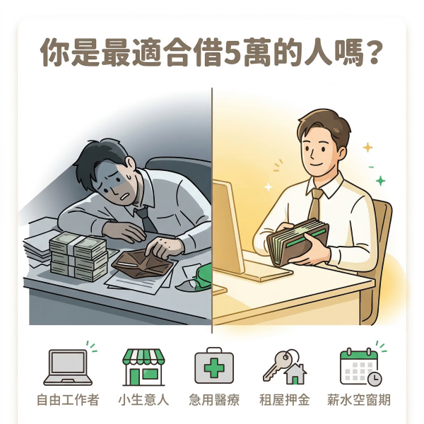 借5萬推薦族群|哪些人最適合借5萬週轉?